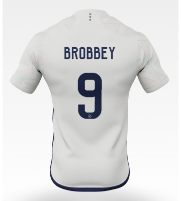 Ajax Brian Brobbey #9 Replika Udebanetrøje 2023-24 Kortærmet